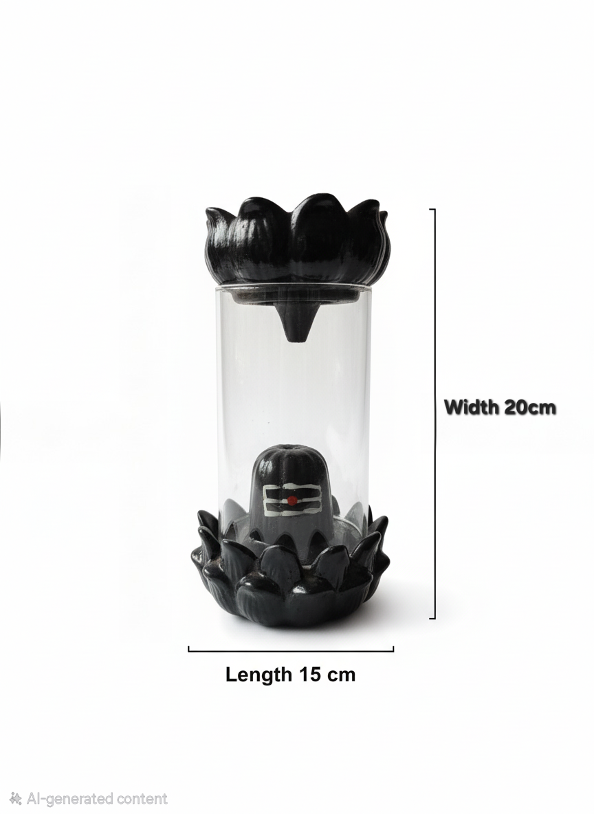 Shivling Cylinder Glass Smoke Fountain – perfect for mandir, meditation and home decor, with a calming backflow effect that attracts peace, positivity and divine vibes. - Image 3