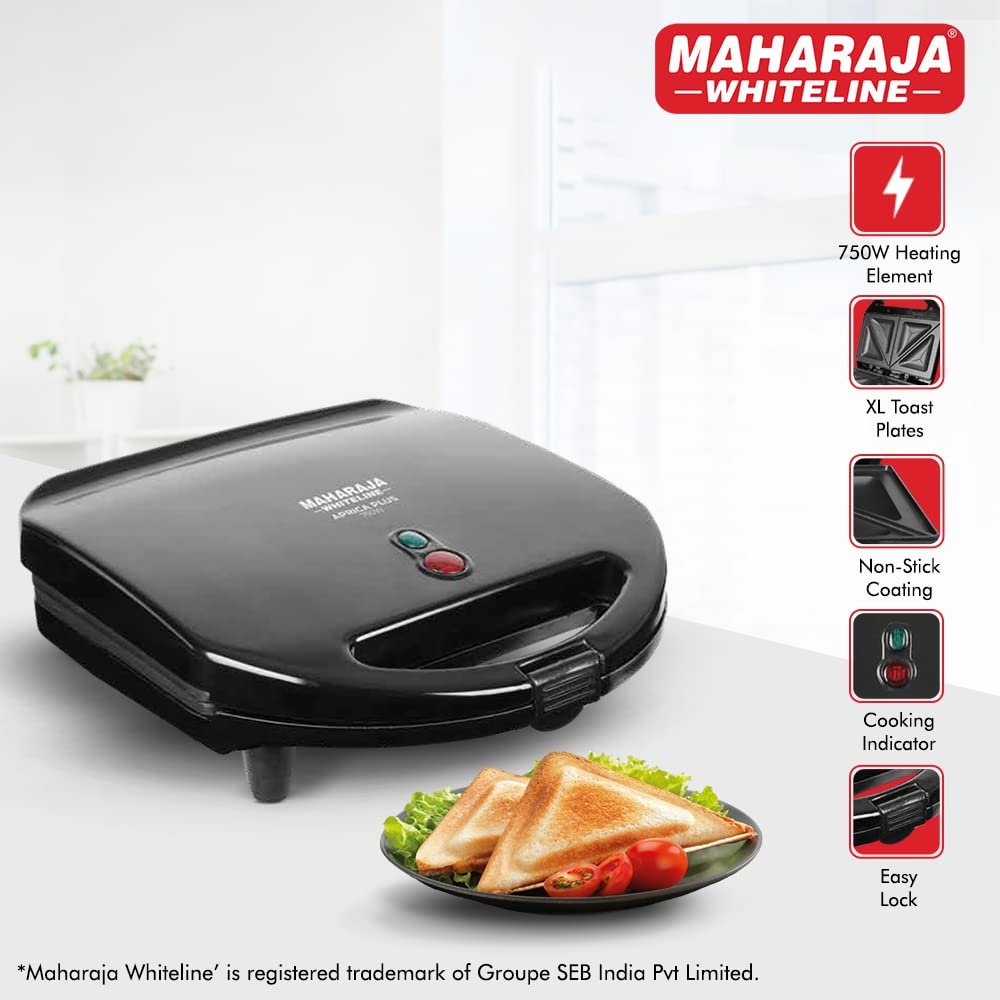 Maharaja Whiteline Aprica Plus Sandwich Maker - SM-206 (Black) sandwitch maker electric