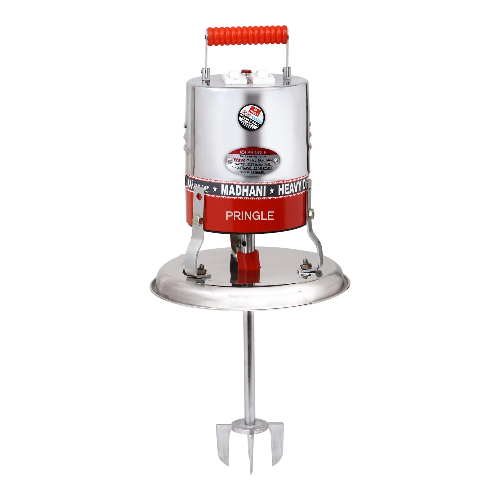 Pringle wave electric madhani for curd,ghee(Cooper winding-Double ball bearing)125 watt,hand blender
