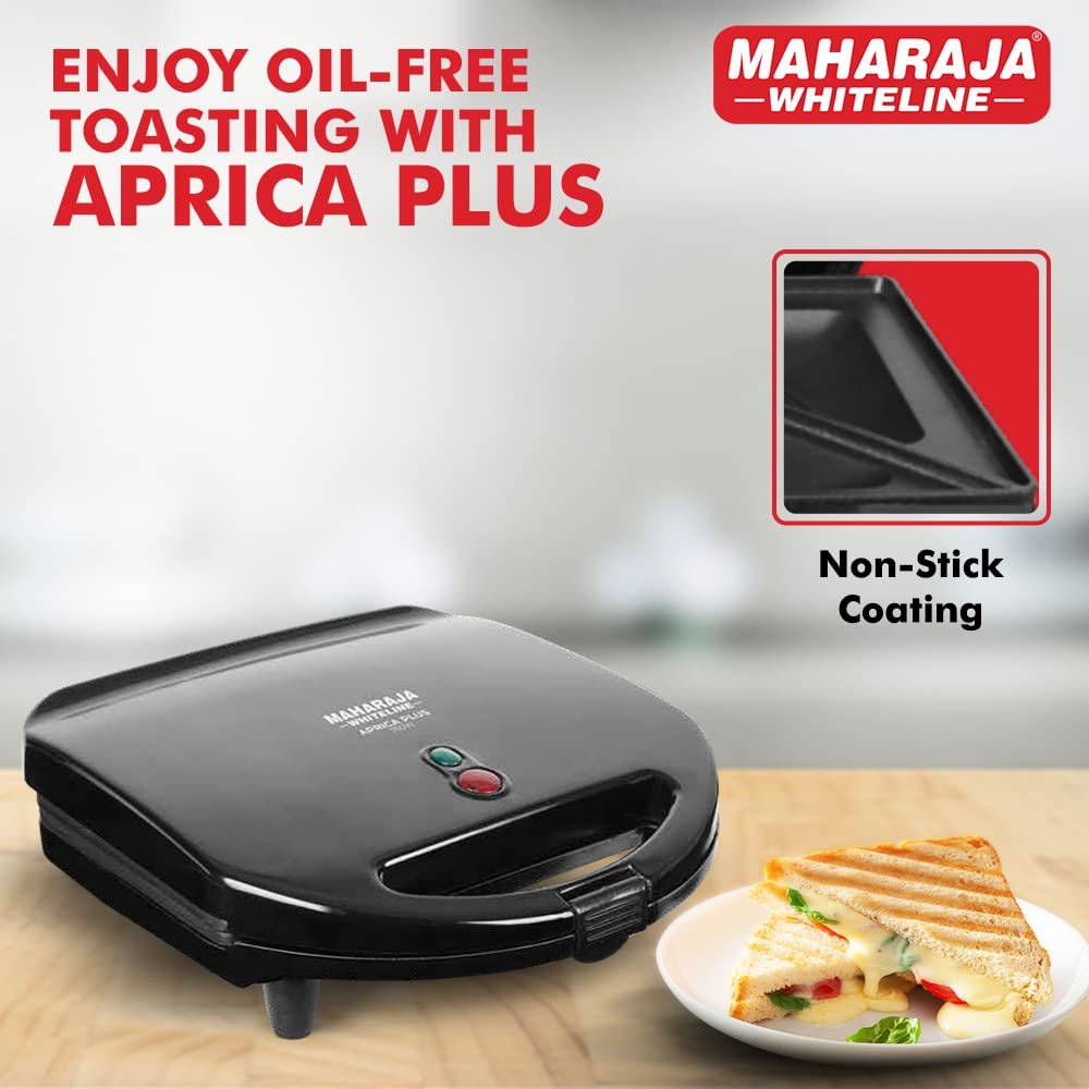Maharaja Whiteline Aprica Plus Sandwich Maker - SM-206 (Black) sandwitch maker electric