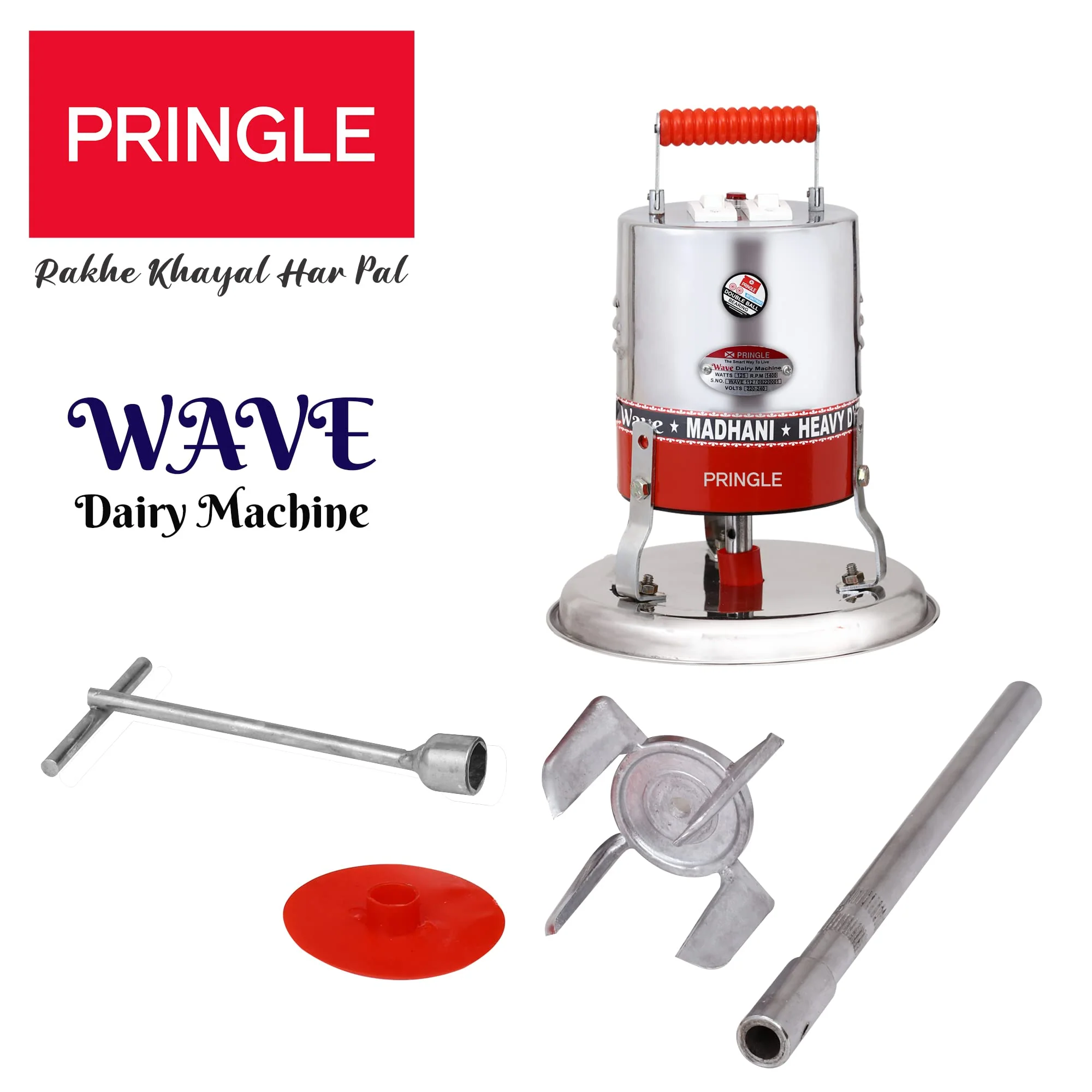 Pringle wave electric madhani for curd,ghee(Cooper winding-Double ball bearing)125 watt,hand blender