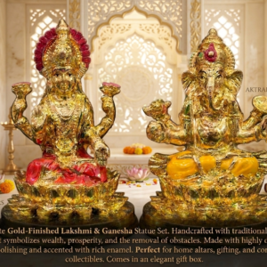 ✨ Invite Abundance and Harmony into Your Space with Our Divine Lakshmi Ganesha Statue Set ✨,lakshmi ganeshji golden statue showpiece golden gifting,gifts