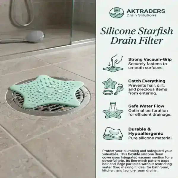 Keep your drains clear and free from clogs with the AKTRADERS Silicone Starfish Drain Filter! 🚿✨
