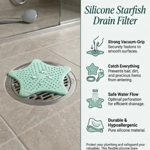 Silicone drain filter best for bathroom sinks with vaccum set of 4 pcs