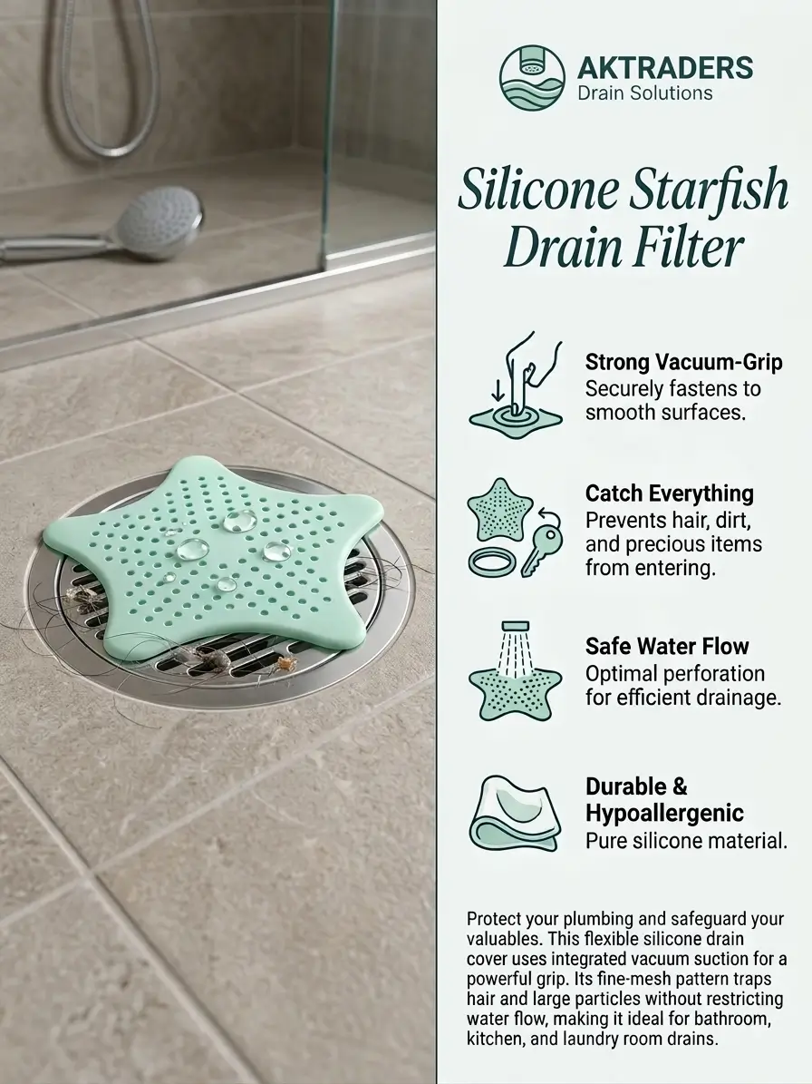 Silicone drain filter best for bathroom sinks with vaccum set of 4 pcs