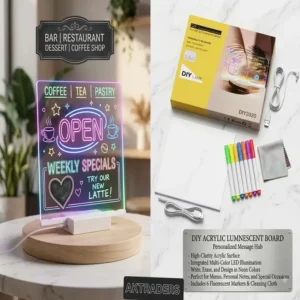 DIY Acrylic Luminescent Board – Personalized LED Message Hub best for kids to design ,office for logos