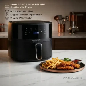 Maharaja whiteline digital air fryer 4.5l bucket touch panel easy to use