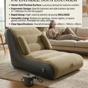Inflatable sofa chair best for home travelling camping easy to carry and use pump included
