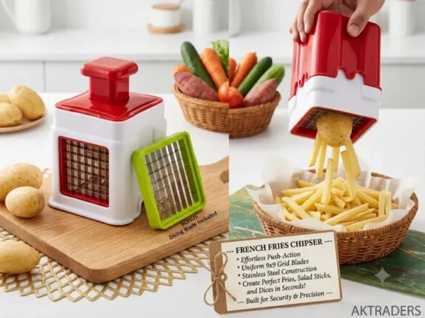 AKTRADERS Stainless Steel French Fries Chipser & Multi-Vegetable Dicer for french fries best