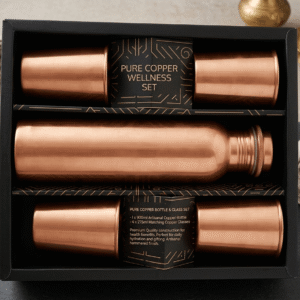 Bottle with glass set 900ml and 4 glass 275ml eachPure Copper Wellness Set