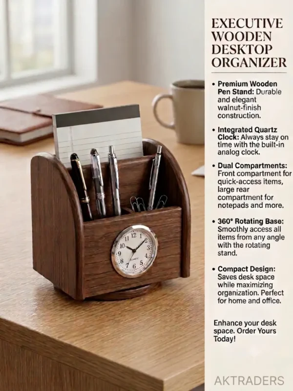 Executive Wooden Desktop Organizer wooden stand holder