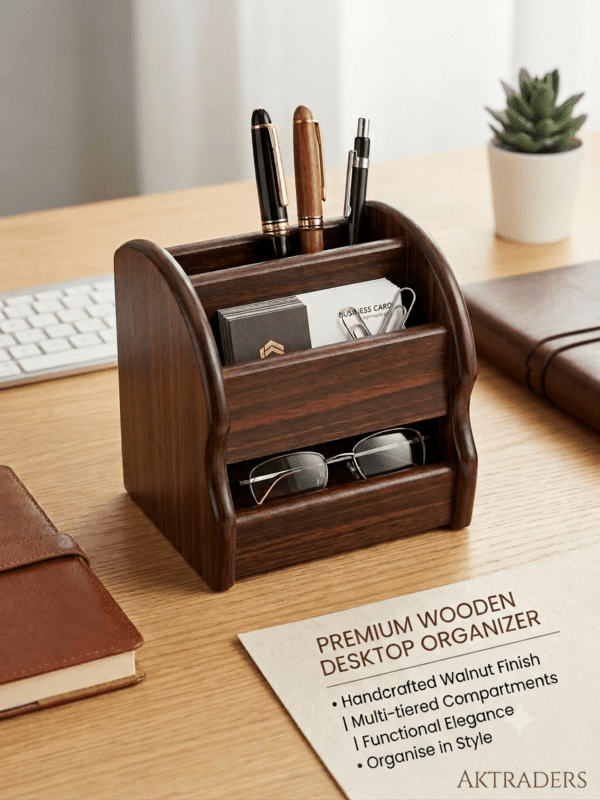 Premium Wooden Desktop Organizer wooden stand
