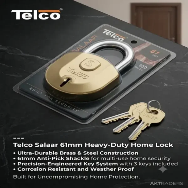 AKTRADERS Telco Salaar 61mm Heavy-Duty Home Security Padlock with 3 keys heavy and study lock