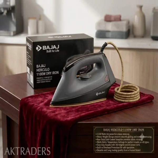 Bajaj Herculo press1100W Dry Iron,easy to use heavy duty