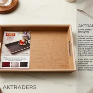 JOYFUL STANLEY Leather-Look Serving Tray from AK TRADERS