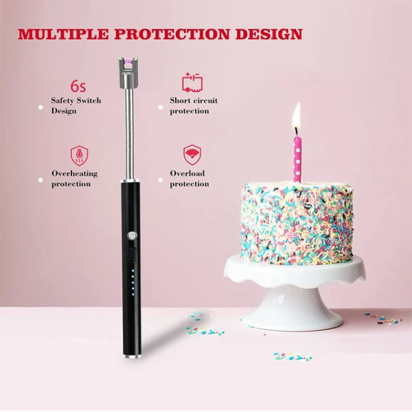 -NsNPrtGa2ZRbgGI_HB5 Rechargeable USB Electric Arc Lighter – 360° Flexible Neck, Flameless, Windproof Lighter with LED Battery Indicator